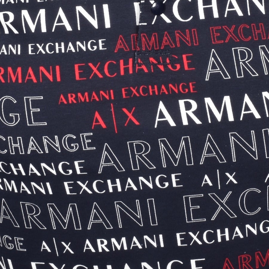 Alternative Image for ProductArmani Exchange Short Sleeve Polo T Shirt Navy3